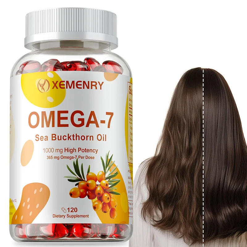 OMEGA-7 Sea Buckthorn Oil Supplements - Contains Omega 3, 6 and 9 To Support Healthy Hair, Skin & Nails and Boost Immunity