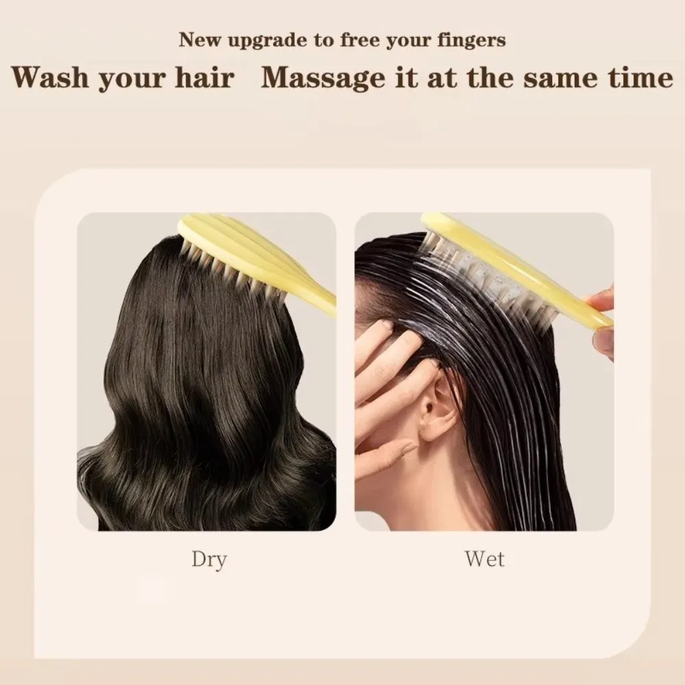 New Long Handle Shampoo Brush Scalp Care Multifunctional Scalp Massage Brush Itching Relief Silicone Shampoo Comb