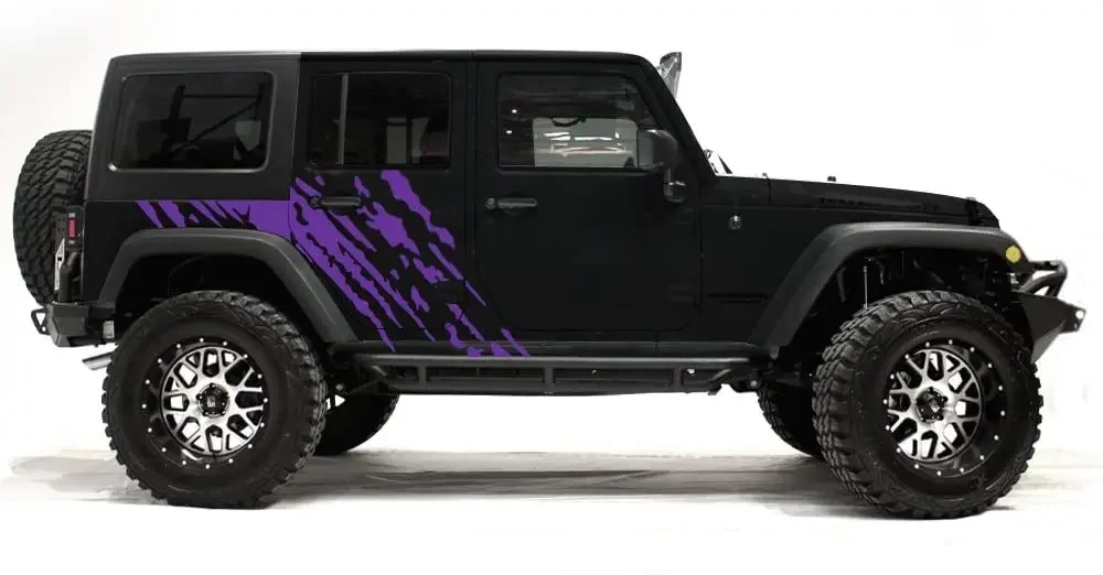 

Factory Crafts Splash Side Graphics Kit 3M Vinyl Decal Wrap Compatible With Wrangler 4 Door 20072016 Purple2PCS