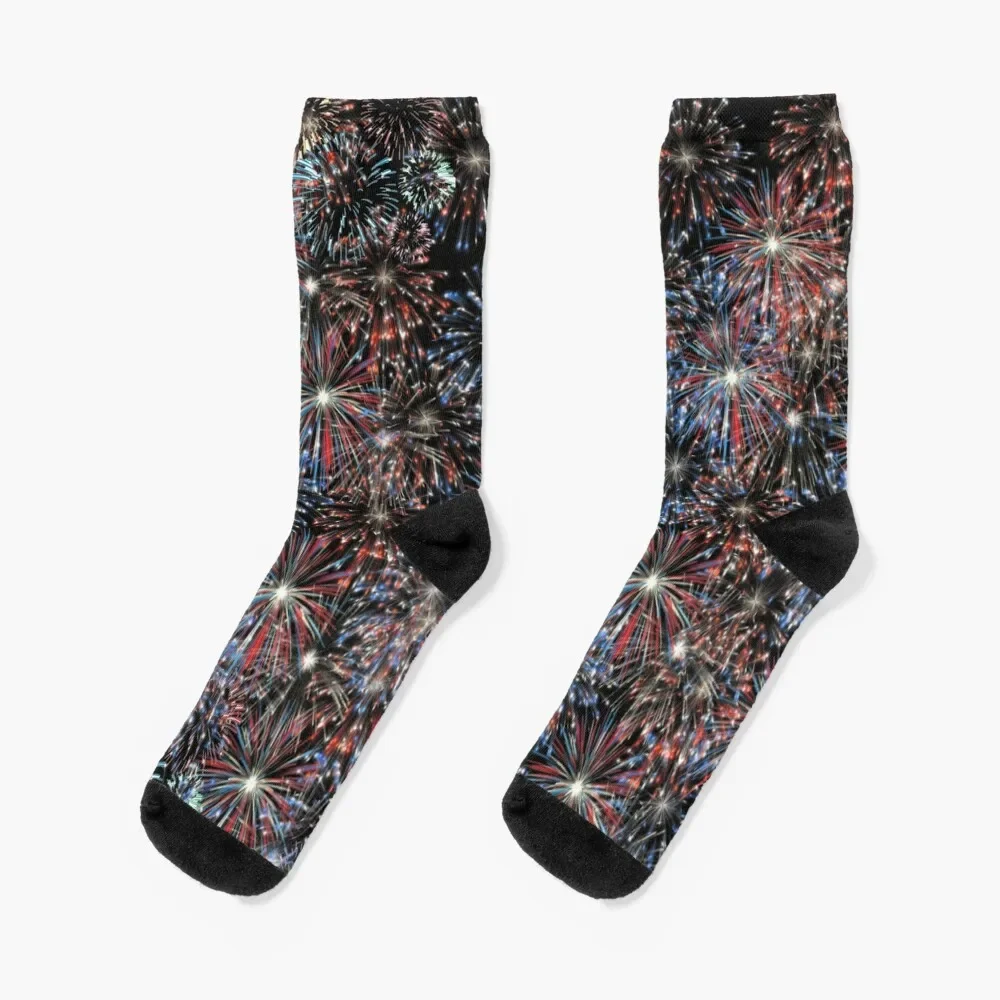 

fireworks design t shirt Socks bright garter sports and leisure gift Rugby Socks Female Men's