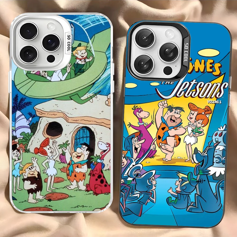 The Flintstones Capa de telefone para iPhone 16 15 14 13 12 11 Pro Max X XR XSMAX Capa traseira fosca à prova de choque