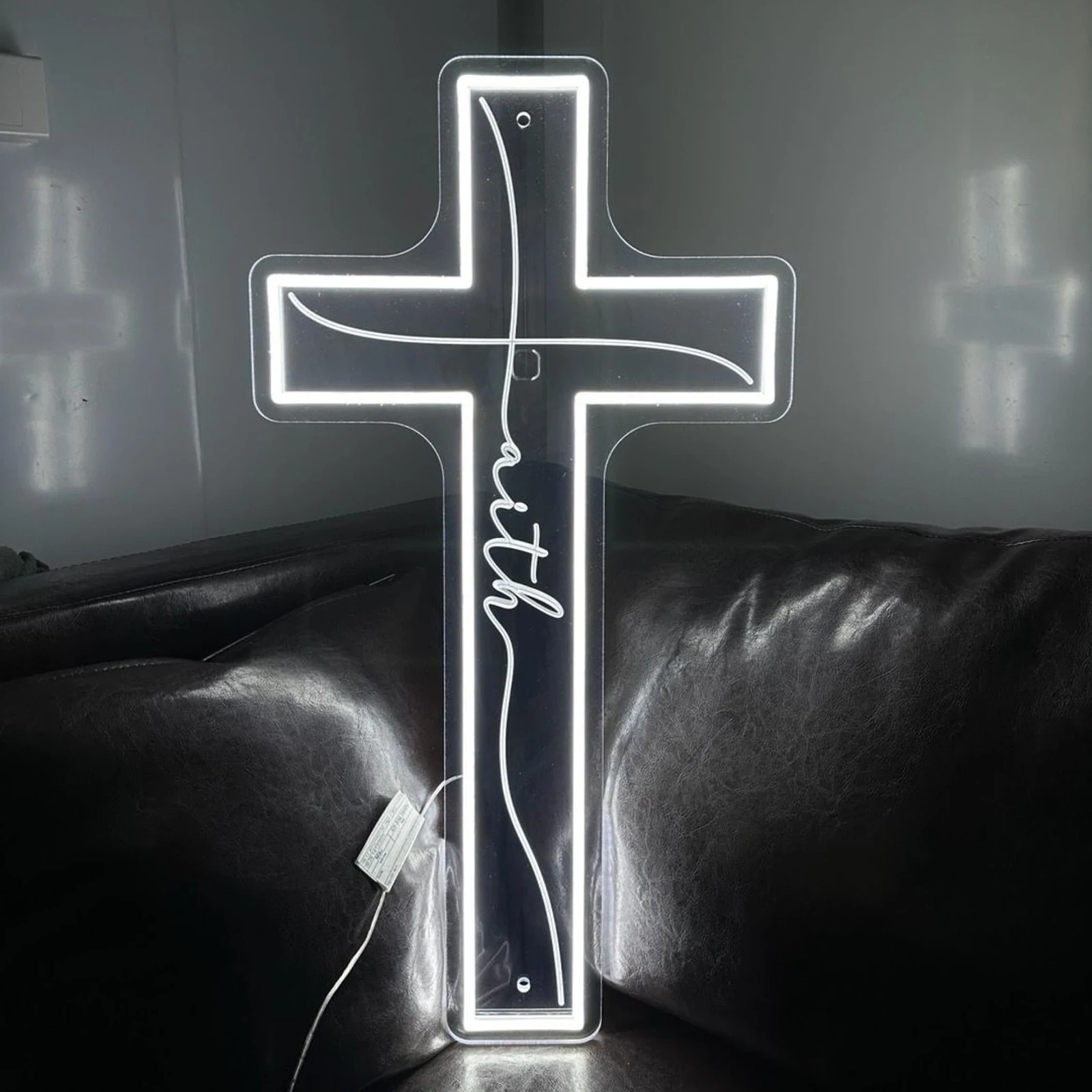 Cross Neon Sign Wall Decor 3D Engraving Art Home Decor  Sign Dimmable USB Powered Sign Wall Hnaing Bedroom Wedding Birthday Gift