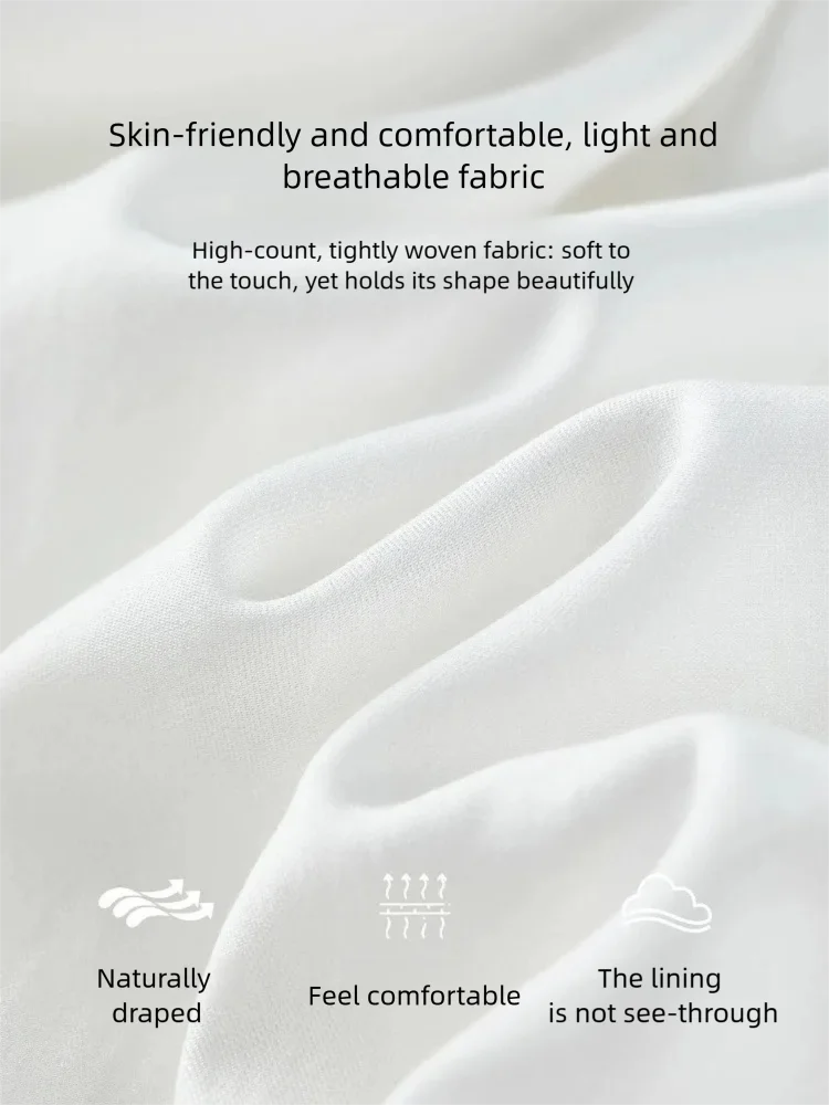 SENTUBILA Damen A-Linien-Kleid, weiß, V-Ausschnitt, asymmetrischer Schnitt, farblich abgesetzte Details, mit Perlen verziert, mit Bändern, kurze Puffärmel, Kleid 162LO5948 – Detail 19