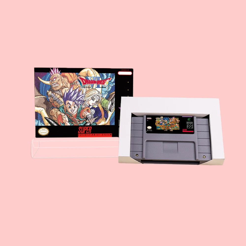 Dragon Quest 6 Cartucho de Jogo RPG com Caixa Recial, SNES 16bit NTSC PAL Video Game Consoles