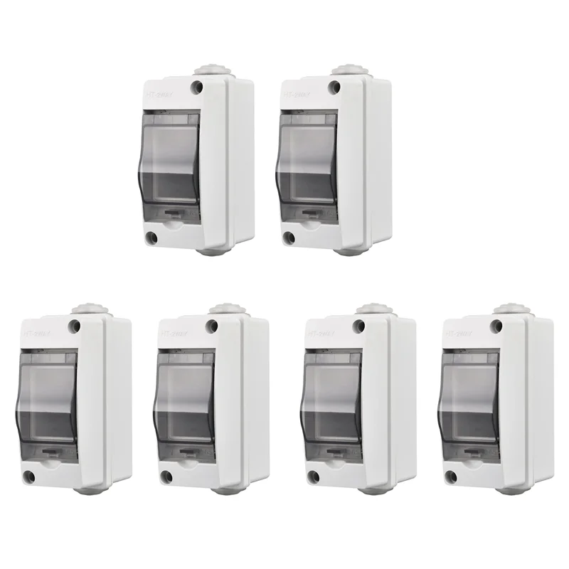 

2-сторонняя распределительная защитная коробка, водонепроницаемая прозрачная крышка, распределительная коробка с 2 DIN-рейками для наружного применения, 6 шт. РАСПРОДАЖИ