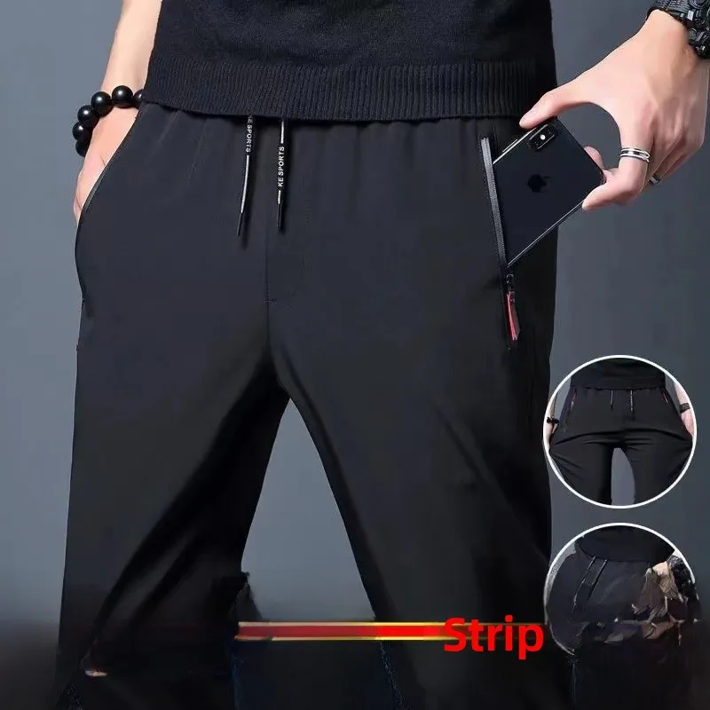 

Summer Thin Work Pants Ice Silk Casual Sports Loose Straight Leg Lightweight Wear Resistant Dirt Easy to Wear Youth Sle