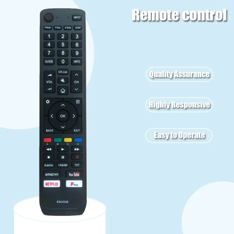 Replacement Remote Compatible with Hisense Sharp LCD TV, EN3R39H, EN3I39H, EN3C39, EN3G39, EN3B39