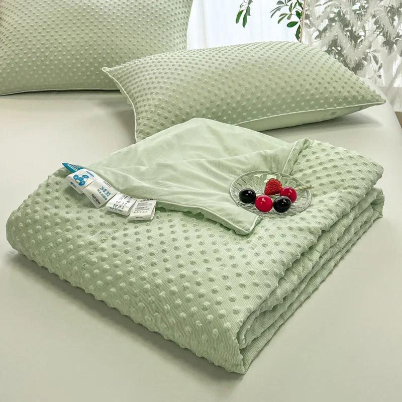 3D Massage Soft Cooling Blanket for Home Thin Breathable Skin-Friendly Striped Quilt Double Single Bed Air Condition Comforter