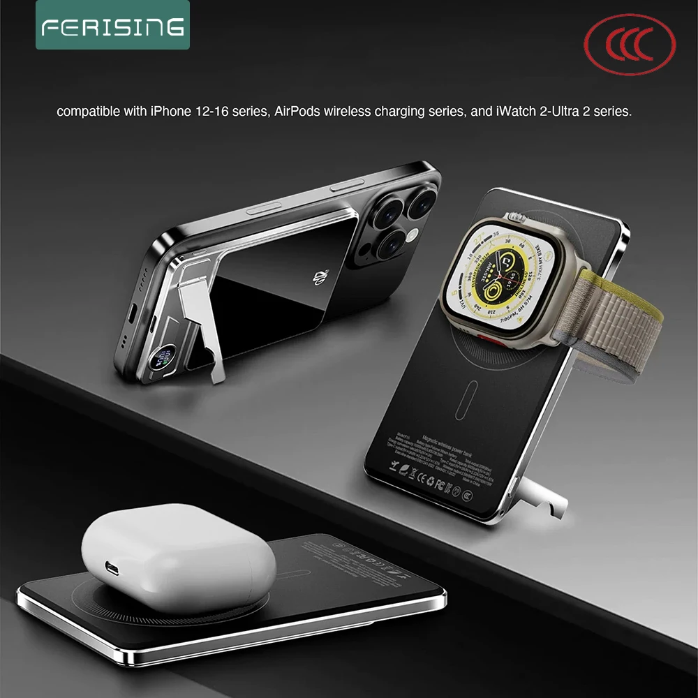 

CCC Certified China standard With bracket 5000mAh 10000mAh Power Bank for MagSafe Magnetic Wireless 20W Fast Charging Battery