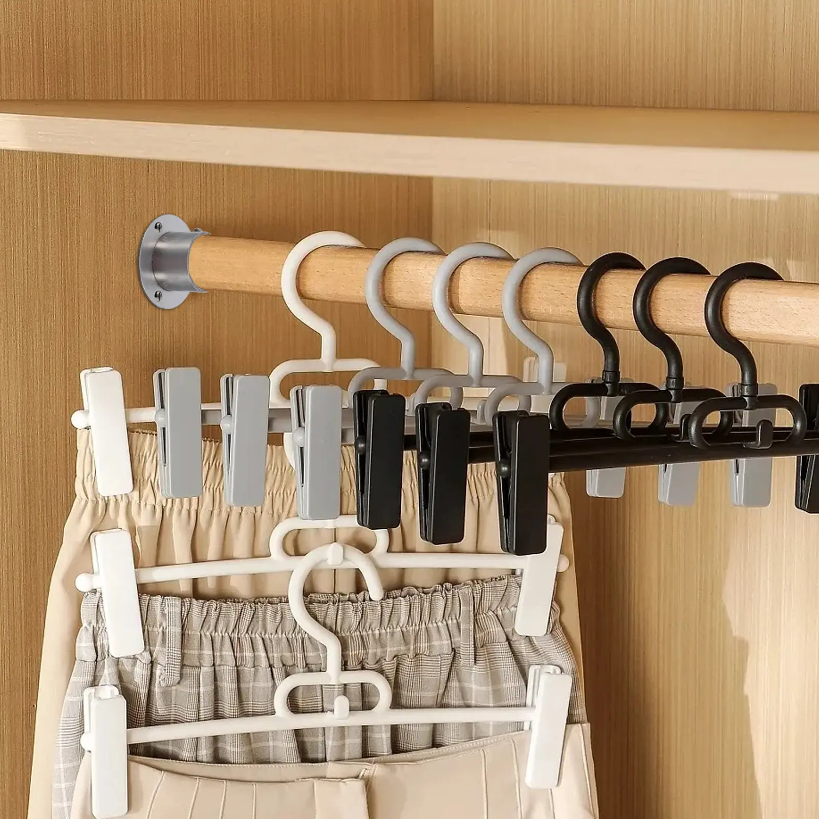 Stainless Steel Thickened High Foot Flange Holder Round Clothes Rod Bracket for Closet Wardrobe Rail Support Stable Floor Mount