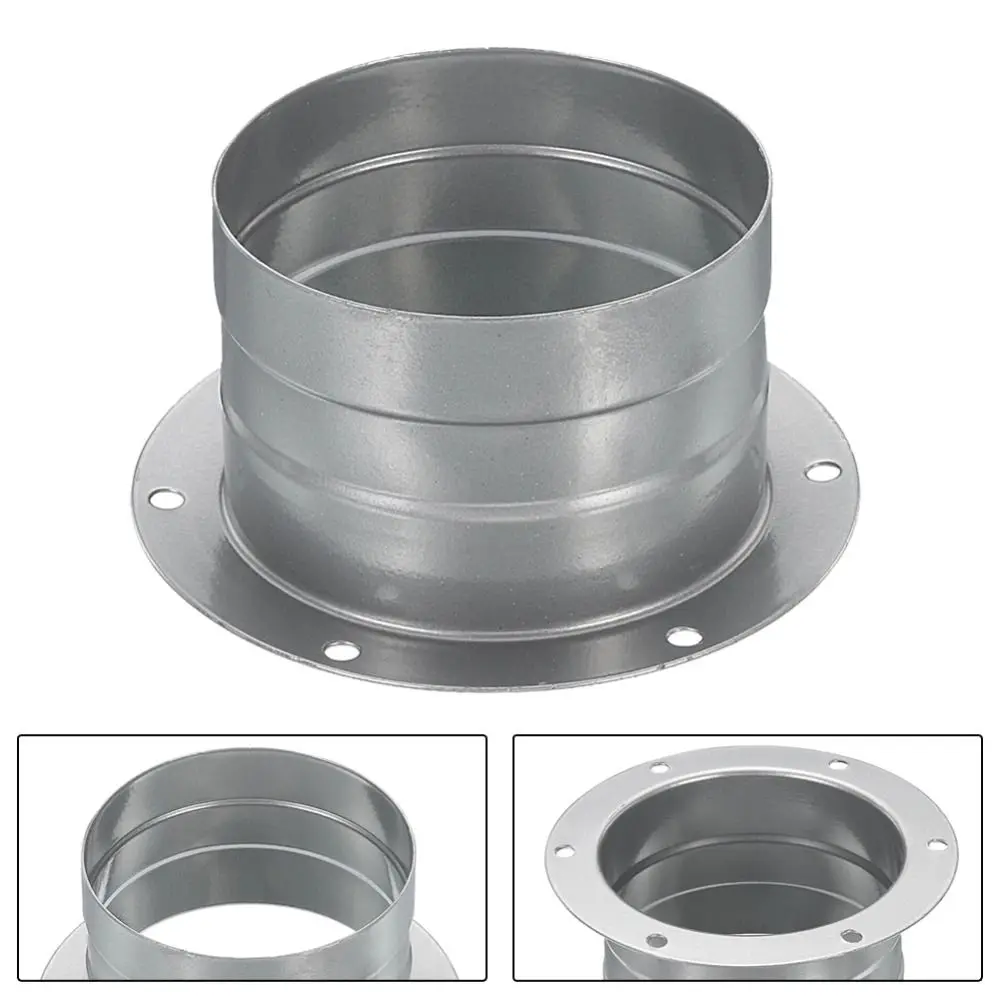 Metal Exhaust Duct Connector Flange 75-300mm High-temperature Resistant Straight Flange Adapter Round Air Vent Duct Flange