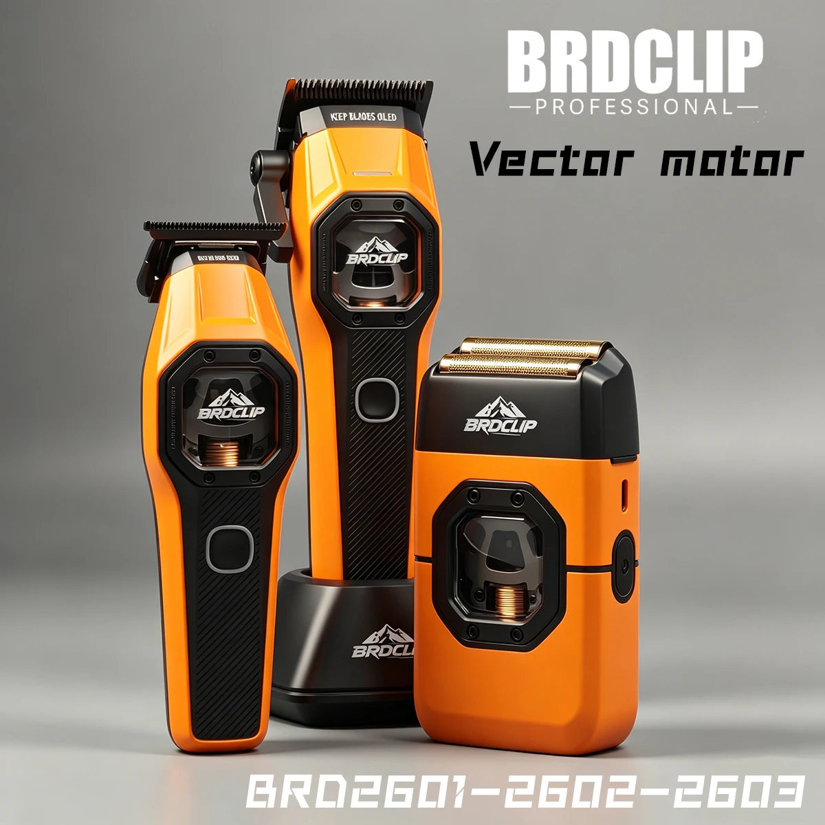 Professional Barber BRDCLIP Metal Body Vector Motor Hair Clipper 7800-13000RPM 0 Pitch Trimmer 8000-13000RPM Shaver charge Base