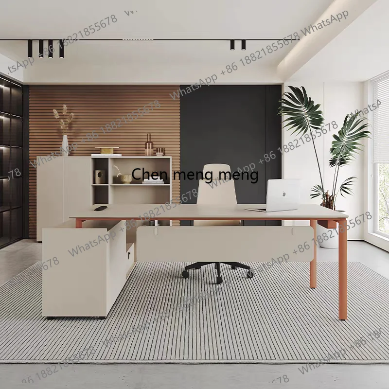 

General Manager's Office Solid Wood Boss Supervisor's Desk Painting Simple Modern President's Desk Large Class Desk