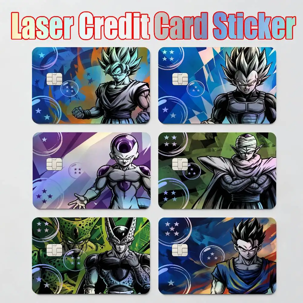 

MOTO STICKERS DRAGON BALL SON GOKU Prince Vegeta Laser Reflective Card Skin Sticker For Debit Credit Card