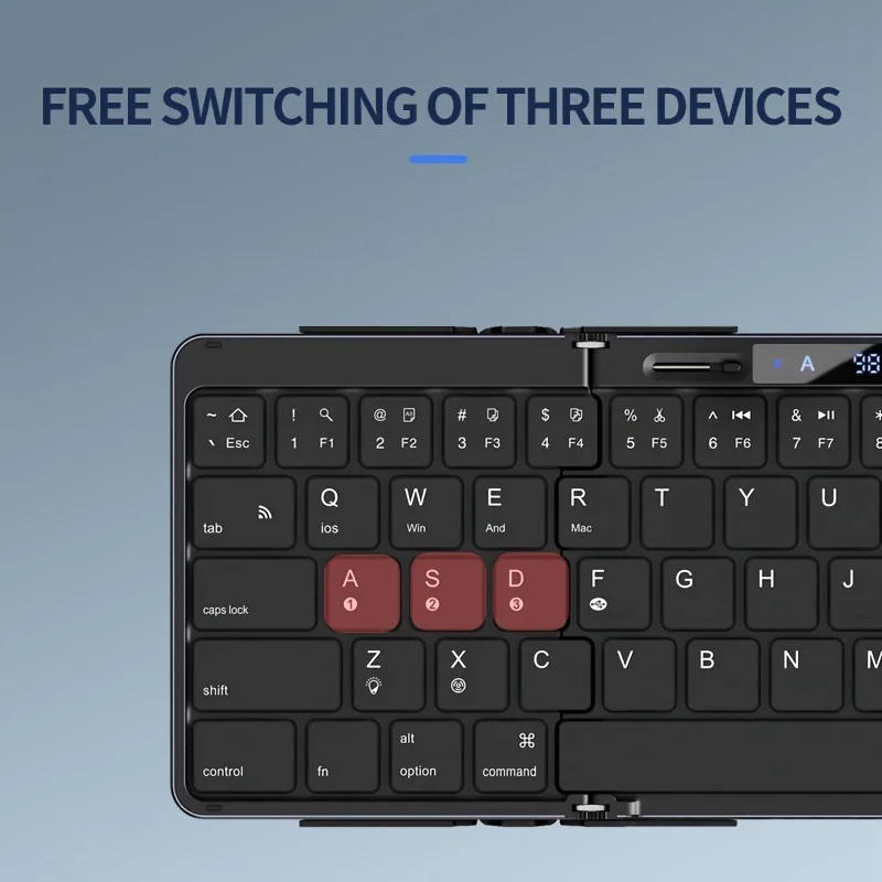 Foldable Bluetooth Keyboard With Touchpad Or Number Keyboard Wireless Rechargeable Folding Keyboard For Windows/iOS/Android/Mac