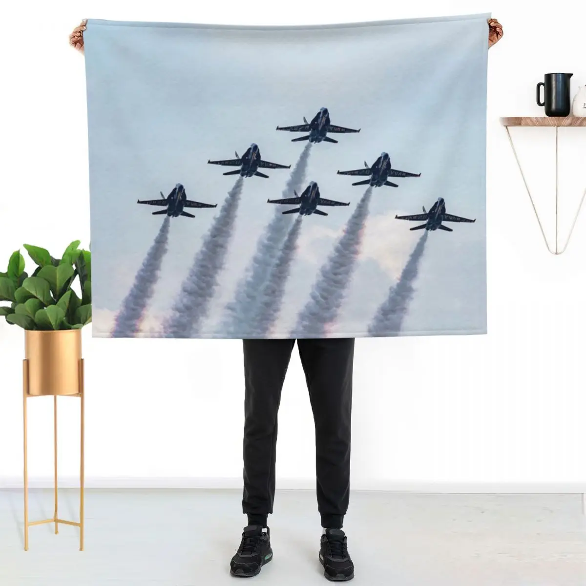 

Blue Angels in Formation Throw Blanket Cozy Warm Blanket for Bed Room Decor