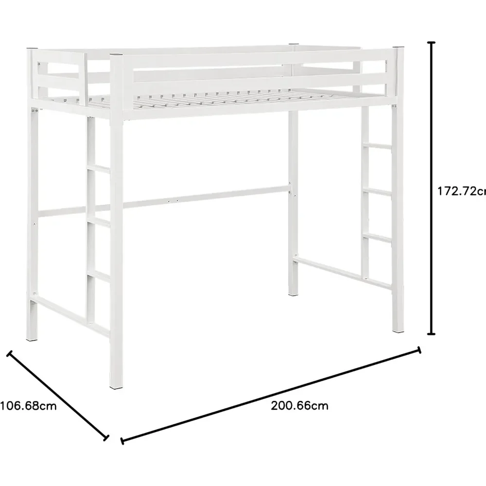 Twin Bed Frame Walker Edison Brighton Classic Metal Twin over Loft Bunk Bed, 68