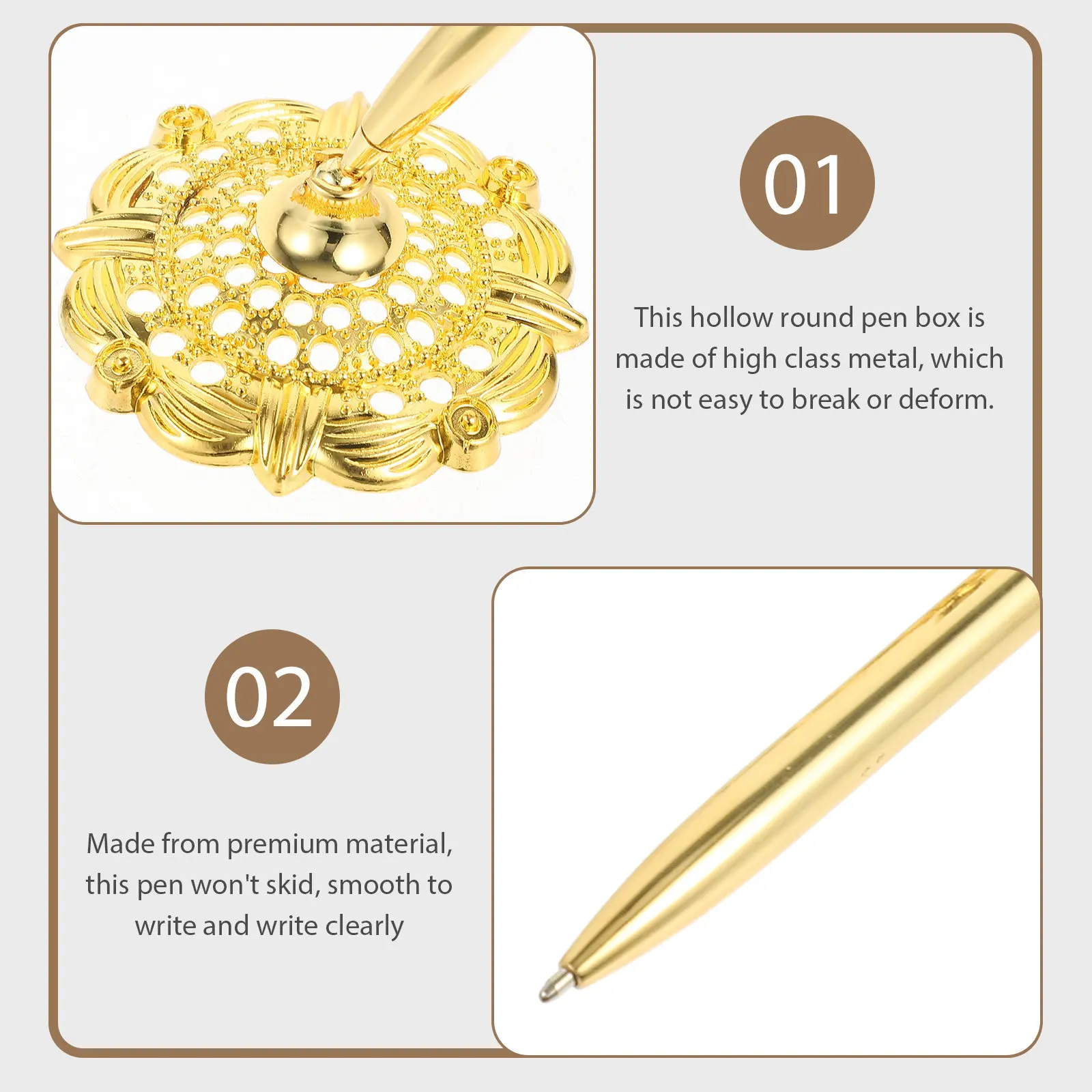 

2Pcs Professional Ballpoint Sign Pens Desktop Business Pens Vertical Stand Design Smooth Writing Office Bank Hotel Conference