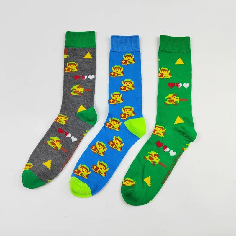 Zeldaes Tears of The Kingdom Anime Socks Cosplay Men Figure Print Adult Cotton Long Casual Sock Kawaii Sock Kids Gift