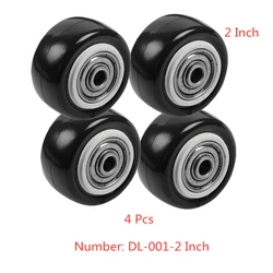 4 Pcs/Lot 2 Inch Gold Diamond Single Wheel With Double Bearing Sleeve Black Furniture Caster Medium Accessories