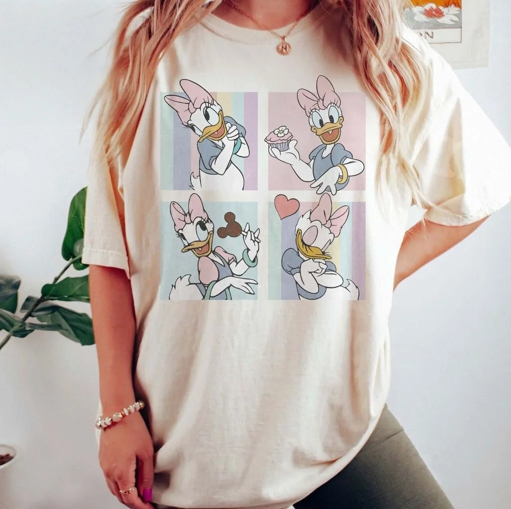 

Высококачественная повседневная женская футболка с Микки и Минни Диснея, повседневный удобный топ, модная милая футболка с Микки и Минни