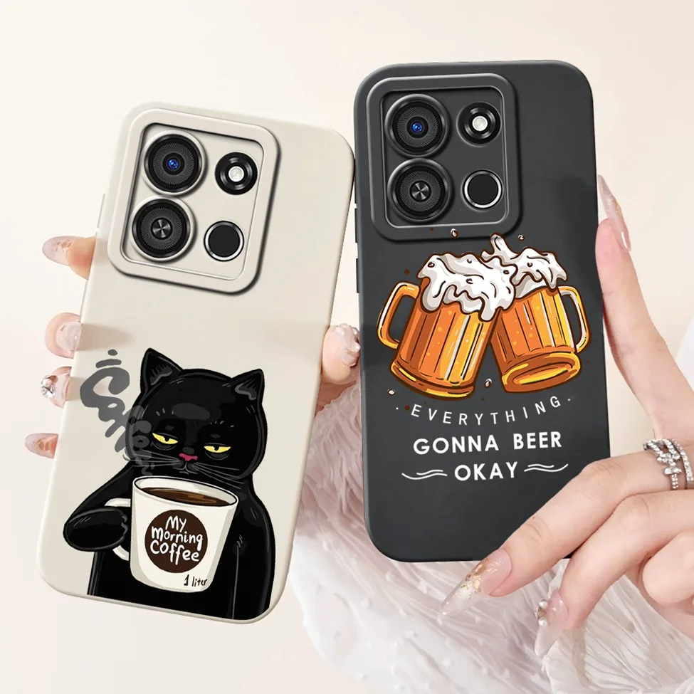 For ITEL A05s Case Luxury Flower  Funny Cute Cartoon Cat Girl Fashion Silicon Phone Case For A05s ITEL ITELA05s Back Cover Funda