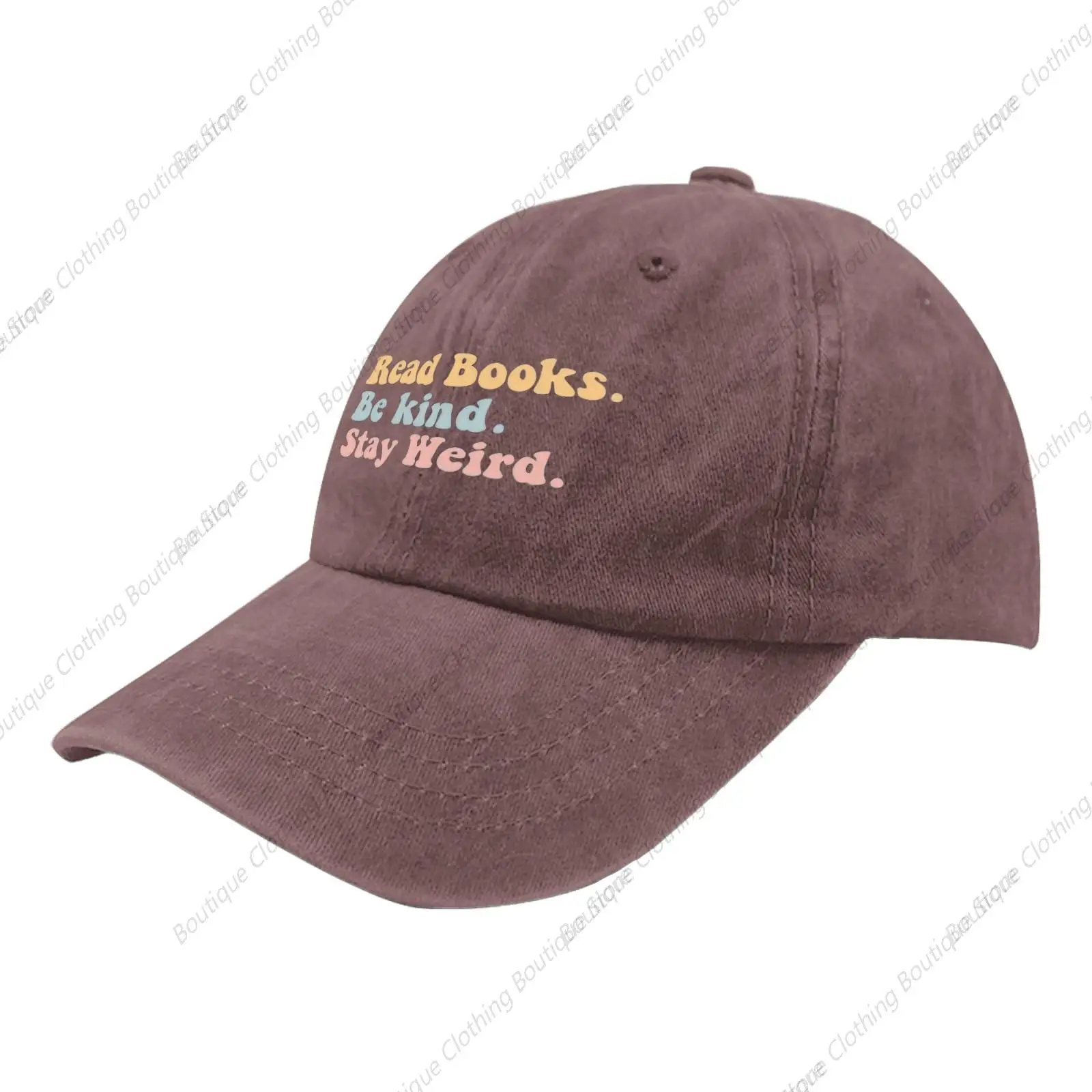 Ead Books Be Kind Stay Weird Hat Men Cap Wine Red Womens Baseball Hat Gifts for Dad Baseball Caps