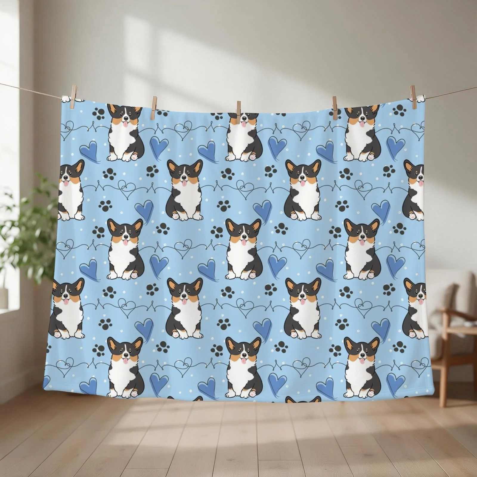 Love Corgi - Black Tri Color 2 Throw Blanket Luxury Extra Large Throw Quilt Softest Blankets
