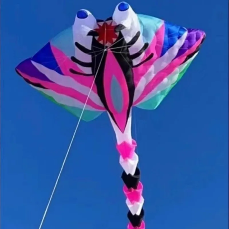 Show Kite15m Ray Fish Kite Flying 30D Ripstop Nylon Tecido Linha, Pingente de Lavanderia, Grande Inflável Macio, Não Incluir LED