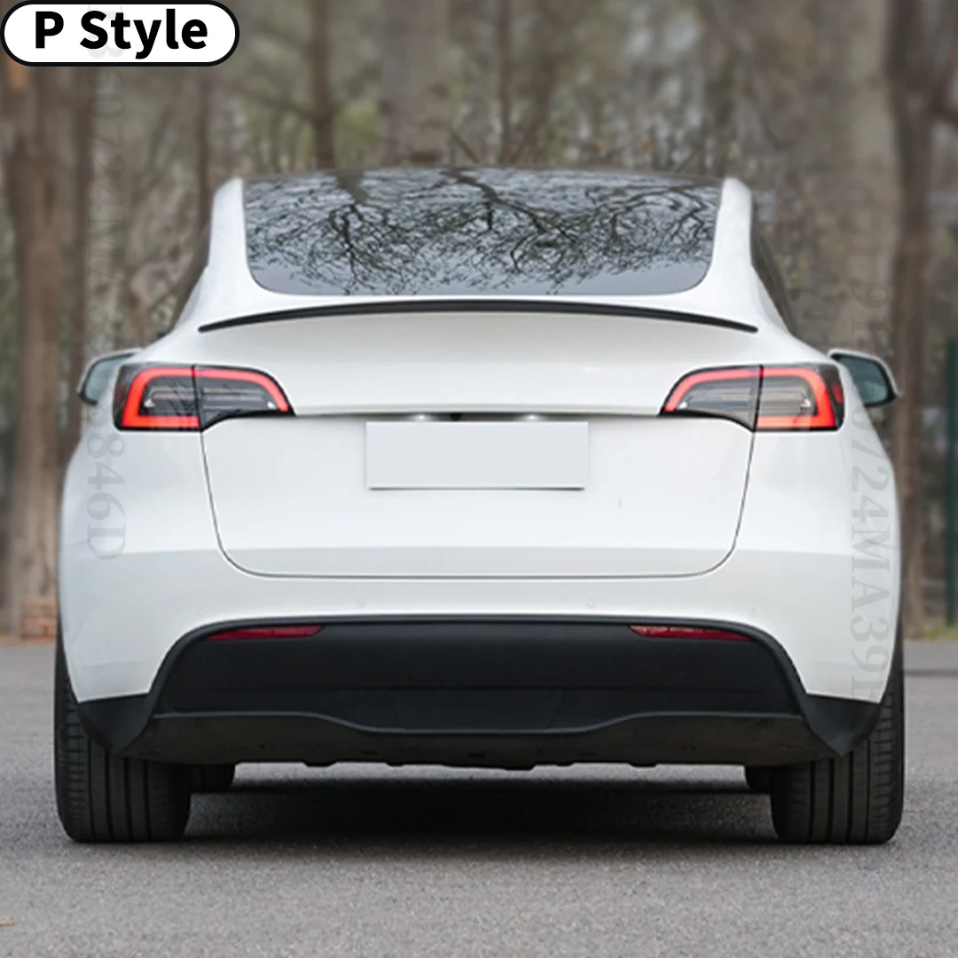 ABS Glossy Black Carbon Fiber Look Rear Spoiler Wing Body Kit For Tesla Model Y 2019-2023 Exterior Part Trim Tuning Accessories