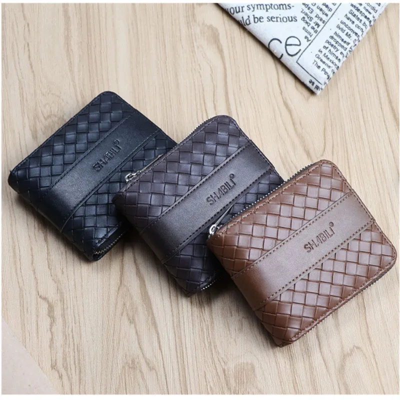 2024 New Short Wallet Braided Korean Youth Horizontal Wallet Multi-card Trend Card Holder