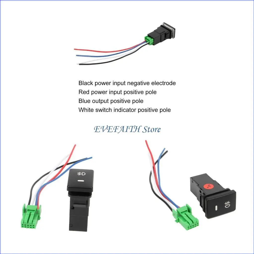 

124B Easy Installation Car Fog Light Switch 12V Button Replacement for Camry