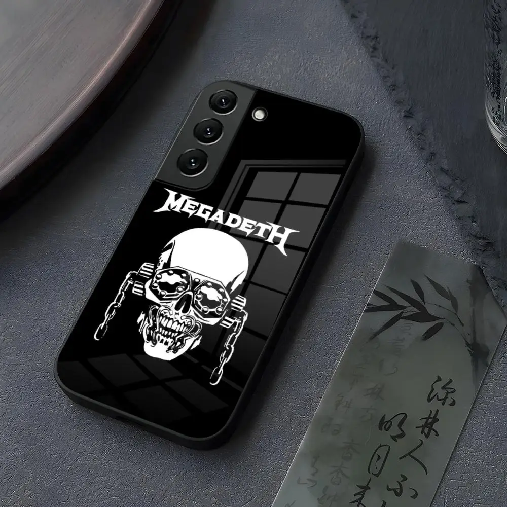 Rock Megadeth Music Phone Case Glass For Samsung Galaxy S23 S25 S24 S21 S22 S20 Ultra Fe Plus A34 A15 A25 A52 A53 M54 Cover