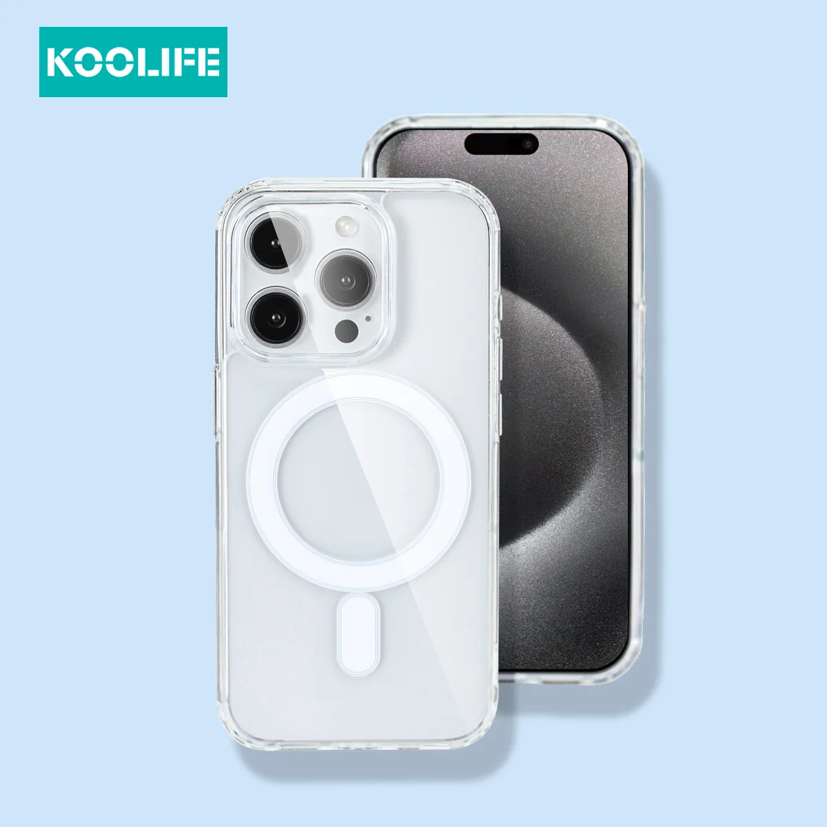 Koolife Transparent Magnetic Mobile Phone 保护壳 Four-Corner Airbag for Iphone11 12 13 14 15 16 Promax/Samsungs22/23/24