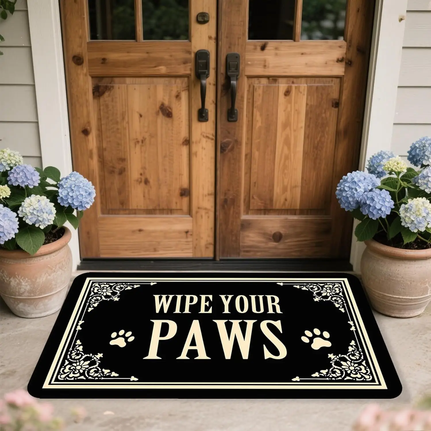 

Wipe Your Paws Doormat Rubber Non-Slip Funny Welcome Mats for Entryway Black Door Mat Indoor Outdoor Floor Foot Mat
