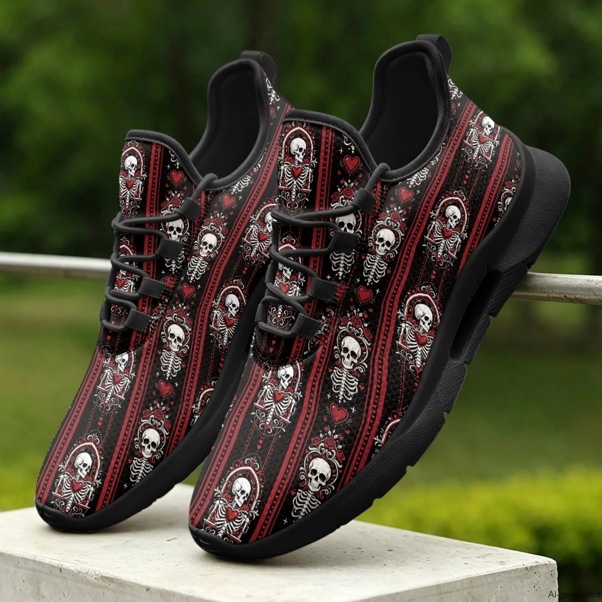 XIXIRIMIDO Casual Sneakers Lace-up Casual Shoes Nice Non-slip Nursing Sneakers for Woman Male Nurse Shoes Skull 35-48