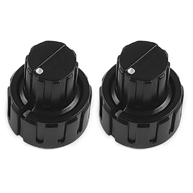 Perilla de potenciómetro de plástico de repuesto, Control de volúmenes de guitarra, perilla giratoria, perilla amplificadora de orificio de eje moleteado, 2 uds.