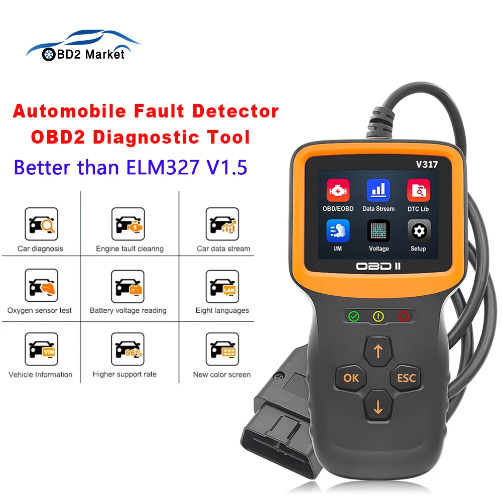 

V317 OBD2 Car Diagnostic Scan Tool Automotive ODB 2 Code Reader Live Data Scanner Auto Tools Check Engine System PK ELM 327 V1.5