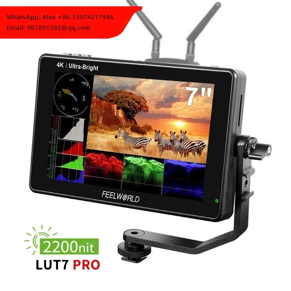 

Портативный 7-дюймовый монитор FEELWORLD LUT7 PRO для DSLR-камер, 4K, 3D LUT, сенсорный экран, внешний монитор для студийной съемки