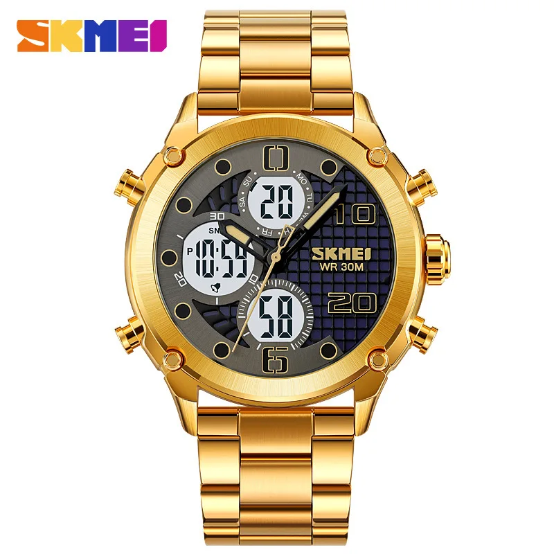 Skmei Outdoor Sports Men Electronic Watch Double Inserts Multi-Function Watch impermeável despertador luminoso relógio eletrônico