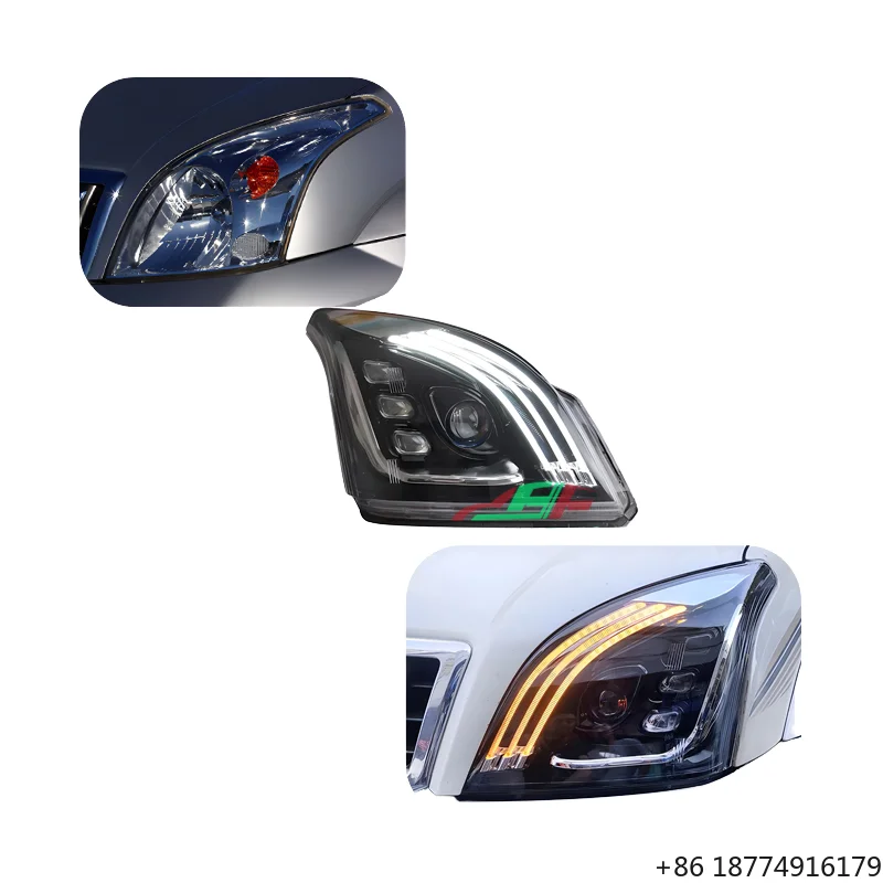 

Фара в сборе для Toyota LC120 2003-2009 с LED DRL, дневными ходовыми огнями и динамическим поворотником, OEM