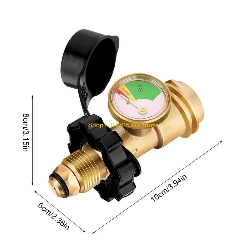 D8KF Propane Tanks Adapter Converts POL Tanks Service Valves to QCC1/Type 1 with Gauge Level Propane Tanks Gauge