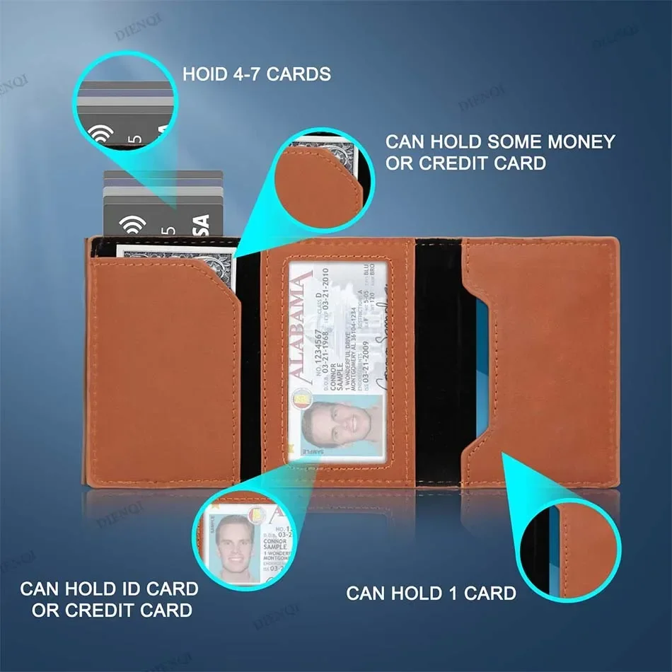 Anti-Verlust AirTag Geldbörse für Herren, RFID-Kartenhalter, Pop-Up Carbonfaser-ID-Bank-Kreditkartenhalter, Geldtasche, Fronttasche, schlanke Geldbörsen – Detail 5