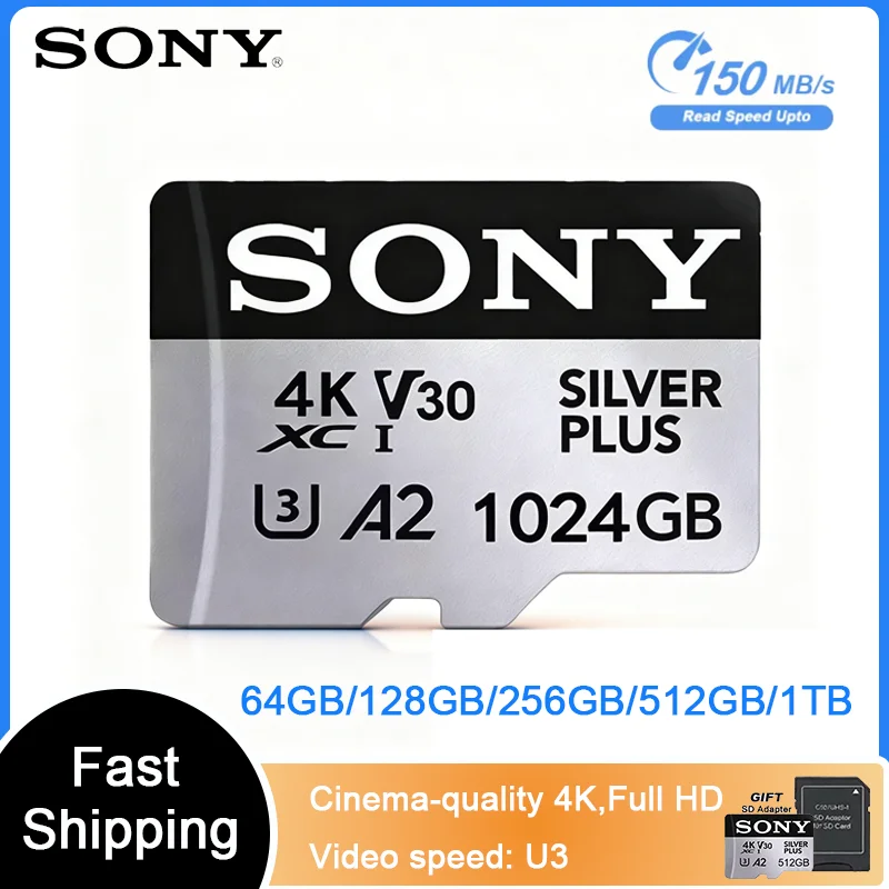 

SONY High Speed Data Transfer 1TB U3 Memory Card 512GB Micro SD TF Flash Card 4K HD Videos 256GB 128GB 64GB for Phone/Computer