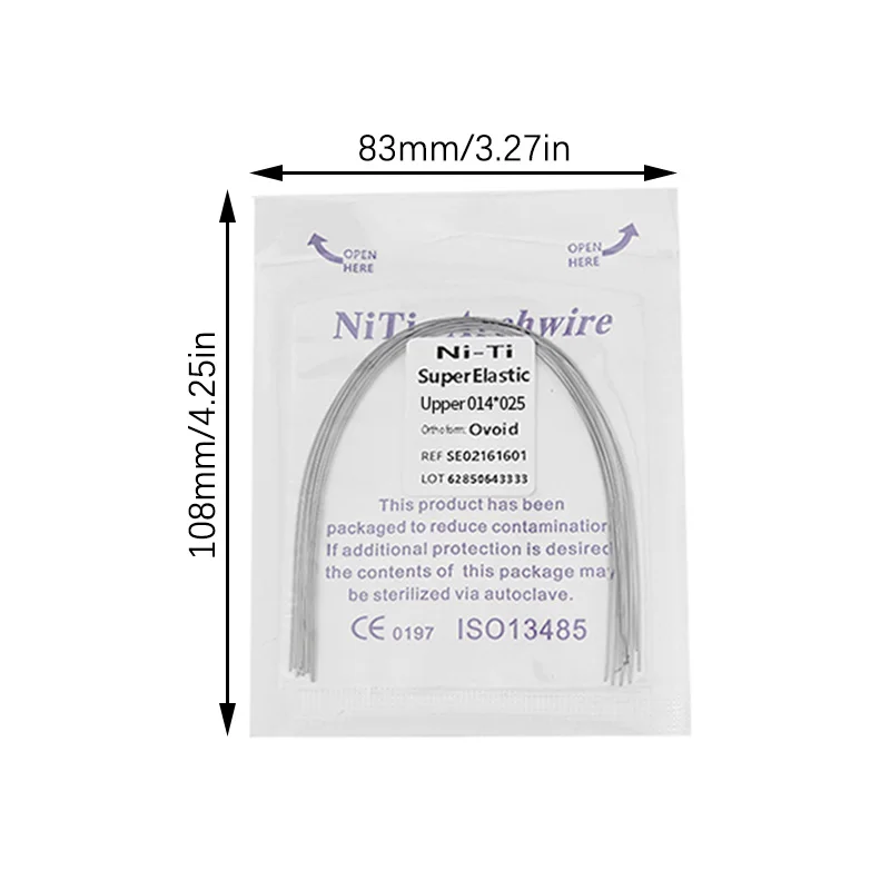 10 Pcs Dental Niti Heat Thermal Activated Archwires Natural Form Orthodontic Arc Round Rectangular Arch Wires for Teeth Braces