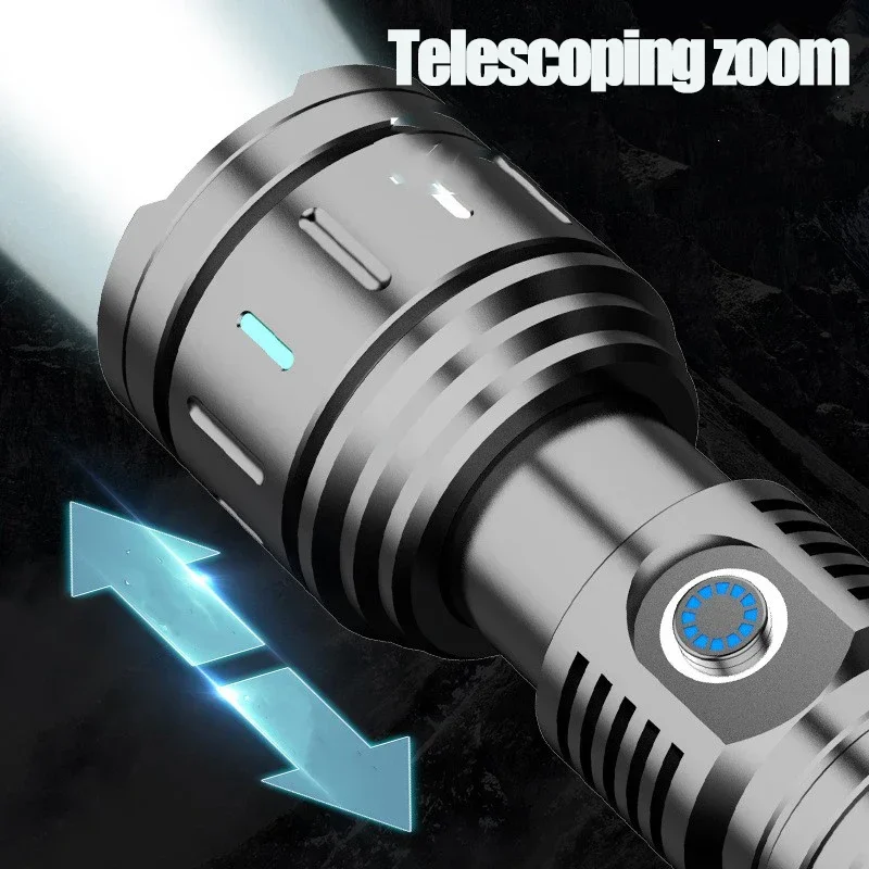 Rechargeable LED Flashlights White Laser Wick With Safety Hammer Zoom Lantern Waterproof Fluorescence Tactical escape Torch