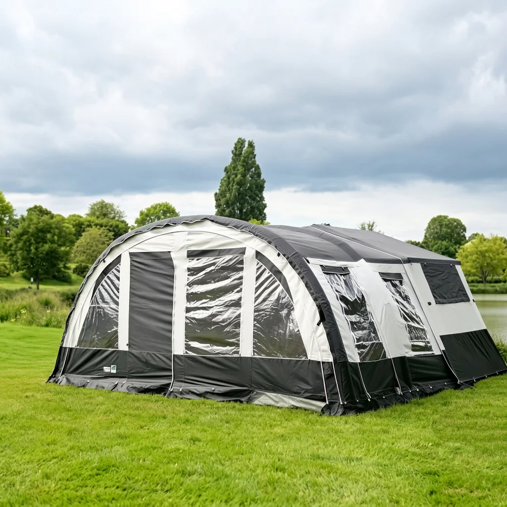 2026 Black and White Inflatable Air Beam Tunnel Tent, 6 8 Person Large Waterproof Windproof Family Camping Tentpromote sales
