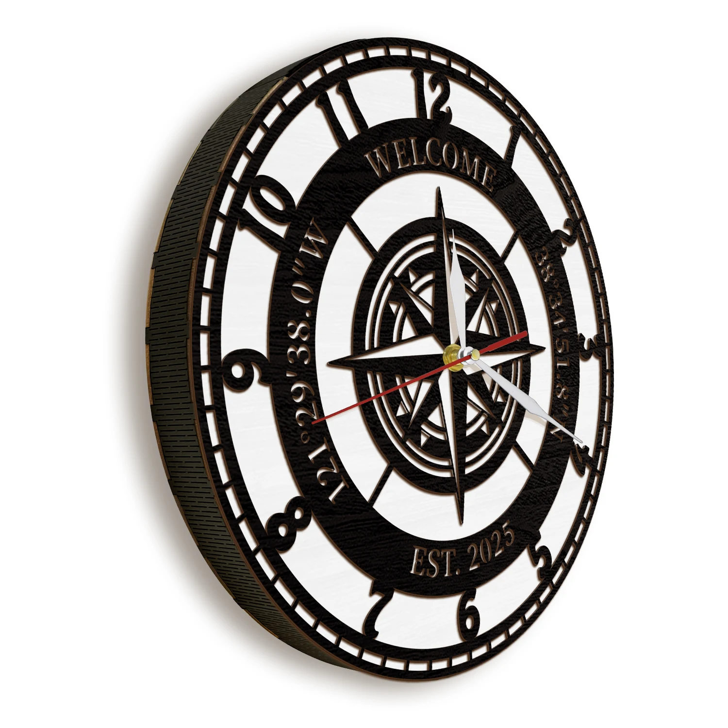 Custom Coordinates Compass LED - đánh giá và giá Lighting Home Decor Wall Clocks