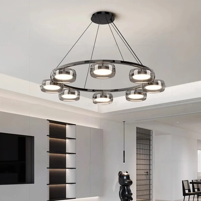 

Modern Creative Energy-saving Pendant Lights for Living Rooms Bedrooms Villas Kitchens Chandelier Indoor Glossy Hanging Fixtures