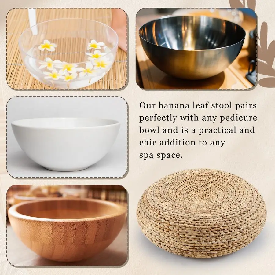 Polegada pedicure tigela fezes folha de banana pedicure fezes apto para a maioria dos tigelas pedi tigela não incluída